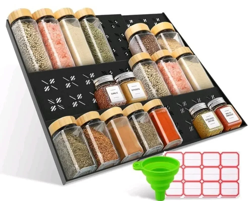 Adjustable Drawer Spice Organizer Fits 11